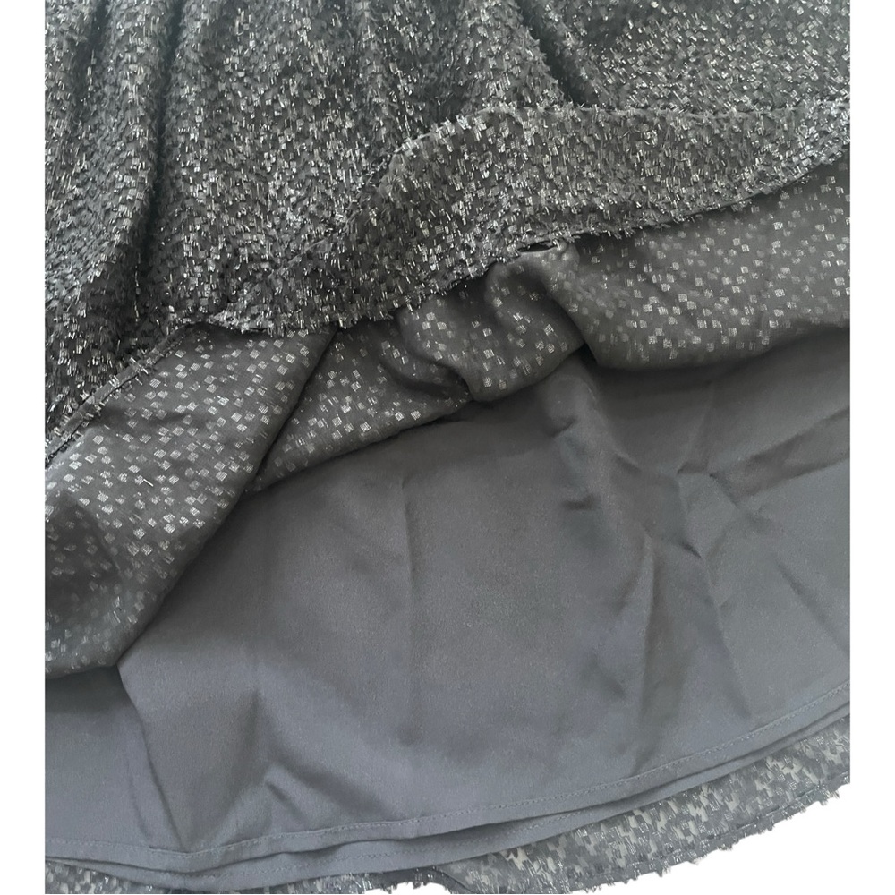 MICHAEL Michael Kors Black Silk Blend Sequin Flare Skirt Women's Size 8 NWT - Picture 9 of 13